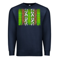 Navy Western St. Patrick's Shamrock Cross Leopard Brushstroke Premium Sweatshirt - Artiststas