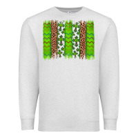 Oatmeal Heather Western St. Patrick's Shamrock Cross Leopard Brushstroke Premium Sweatshirt - Artiststas