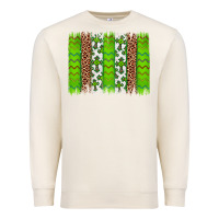Sandshell Western St. Patrick's Shamrock Cross Leopard Brushstroke Premium Sweatshirt - Artiststas