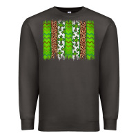 Smoke Western St. Patrick's Shamrock Cross Leopard Brushstroke Premium Sweatshirt - Artiststas