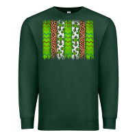 Sports Green Western St. Patrick's Shamrock Cross Leopard Brushstroke Premium Sweatshirt - Artiststas