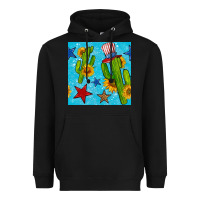 Black 4th of july cacti seamless pattern Heavyweight Hoodie - BundleAndBundleShop