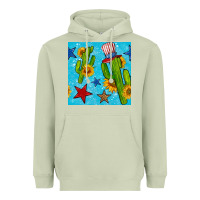 Matcha 4th of july cacti seamless pattern Heavyweight Hoodie - BundleAndBundleShop