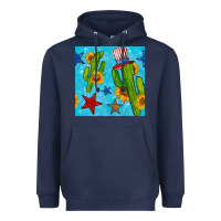 Navy 4th of july cacti seamless pattern Heavyweight Hoodie - BundleAndBundleShop