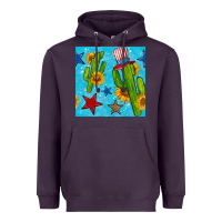 Plum 4th of july cacti seamless pattern Heavyweight Hoodie - BundleAndBundleShop