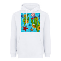 White 4th of july cacti seamless pattern Heavyweight Hoodie - BundleAndBundleShop