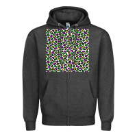 Charcoal Heather mardi gras leopard  seamless pattern Zipper Hoodie - FaDigitalArtStudio