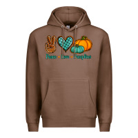 Chestnut Peace love pumpkins Premium Hoodie - NancyCooperArtShop