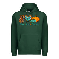 Sports Green Peace love pumpkins Premium Hoodie - NancyCooperArtShop