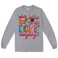Heather Grey coffee is my love language Long Sleeve Tee - Zillion Design Studio