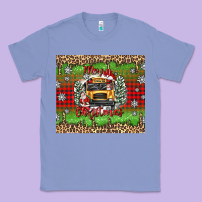 Christmas School Bus Classic Tee Designed By Texasbilliewilder