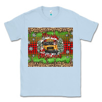Dusty Blue Christmas school bus Classic Tee - texasbilliewilder