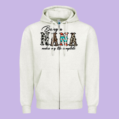 Being Nana Makes My Life Complate Zipper Hoodie Designed By Cowhidedigitalart