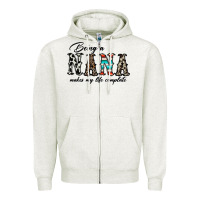 Oatmeal Heather being nana makes my life complate Zipper Hoodie - CowhideDigitalArt