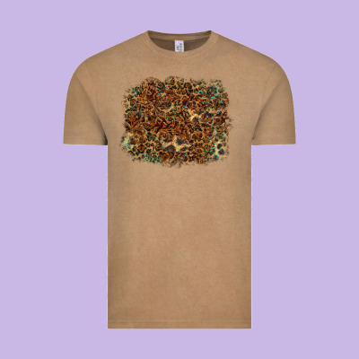 Vintage Tee leopard tooled leather turquoise