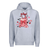Heather Grey mini coffee cups Premium Hoodie - MaliasSmallBusiness