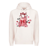 Pale Pink mini coffee cups Premium Hoodie - MaliasSmallBusiness