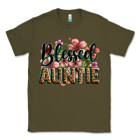 Army Green flowers blessed auntie Classic Tee - Zillion Design Studio