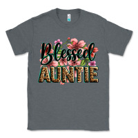 Charcoal Heather flowers blessed auntie Classic Tee - Zillion Design Studio