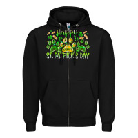 Black heppy st. patricks day Zipper Hoodie - RacoonDesign