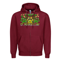 Burgundy heppy st. patricks day Zipper Hoodie - RacoonDesign