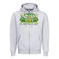 Heather Grey heppy st. patricks day Zipper Hoodie - RacoonDesign