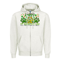 Oatmeal Heather heppy st. patricks day Zipper Hoodie - RacoonDesign