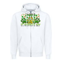 White heppy st. patricks day Zipper Hoodie - RacoonDesign