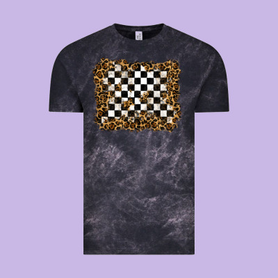 Vintage Tee racing leopard background