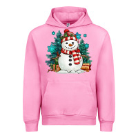 Fuchsia Pink christmas snowman Urban Hoodie - MaliasSmallBusiness