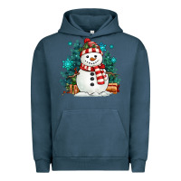 Pigment Midnight Navy christmas snowman Urban Hoodie - MaliasSmallBusiness