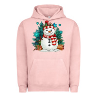 Pigment Salmon christmas snowman Urban Hoodie - MaliasSmallBusiness