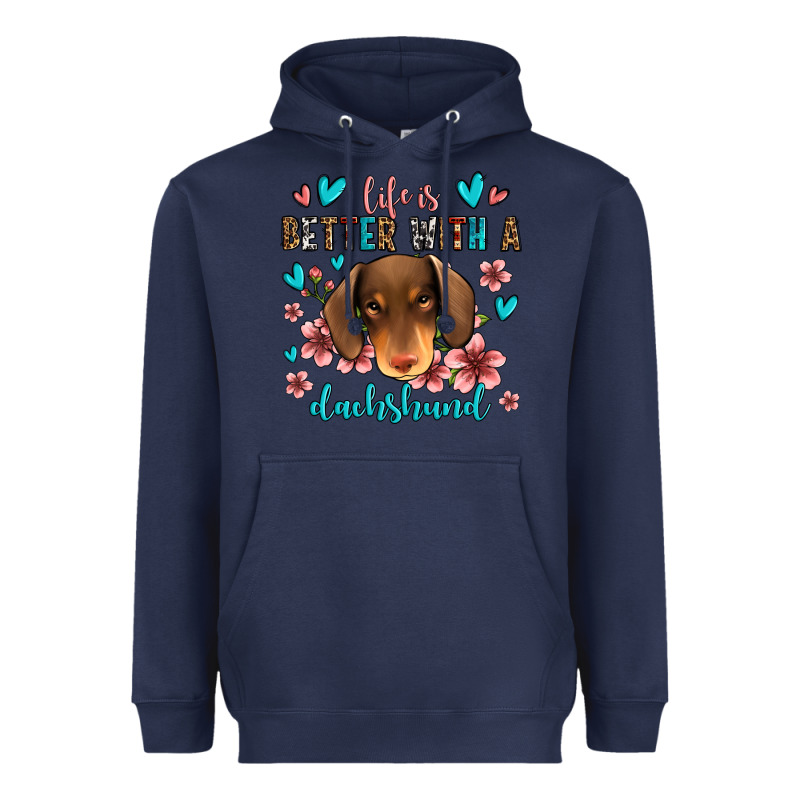 Life Is Better With A Dachshund Heavyweight Hoodie by Jasminsmagicworld | Teevron