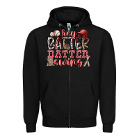 Black hey batter batter swing Zipper Hoodie - RacoonDesign