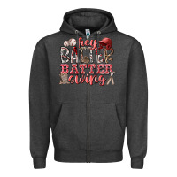 Charcoal Heather hey batter batter swing Zipper Hoodie - RacoonDesign