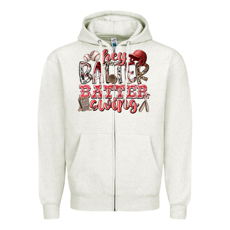 Hey Batter Batter Swing Zipper Hoodie by RacoonDesign | Teevron