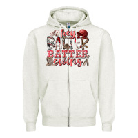 Oatmeal Heather hey batter batter swing Zipper Hoodie - RacoonDesign