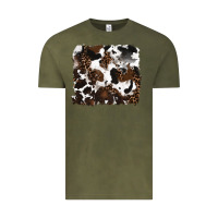 Vintage Olive leopard cowhide background Vintage Tee - RanaPortraitStore