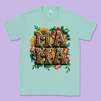 Floral Leopard Mama Classic Tee Designed By Zillion Design Studio