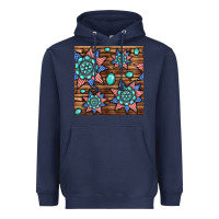 Navy 4th of july turquoise gemstone seamless pattern Heavyweight Hoodie - BundleAndBundleShop