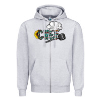 Heather Grey chef Zipper Hoodie - CowhideDigitalArt
