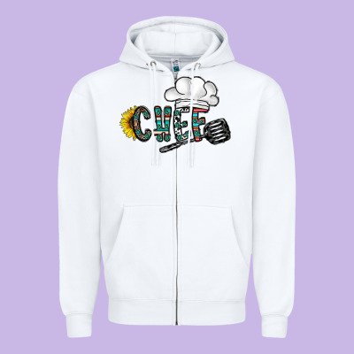 Chef Zipper Hoodie Designed By Cowhidedigitalart