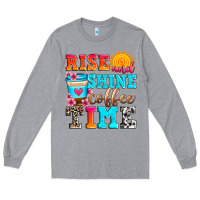 Heather Grey rise and shine coffee time Long Sleeve Tee - Zillion Design Studio