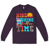 Plum rise and shine coffee time Long Sleeve Tee - Zillion Design Studio