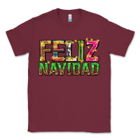 Burgundy feliz navidad with pattern Classic Tee - texasbilliewilder