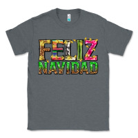 Charcoal Heather feliz navidad with pattern Classic Tee - texasbilliewilder