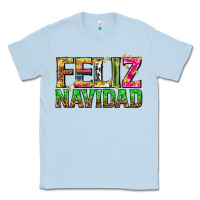 Dusty Blue feliz navidad with pattern Classic Tee - texasbilliewilder
