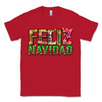Red feliz navidad with pattern Classic Tee - texasbilliewilder