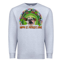 Heather Grey Western Happy St. Patrick's Day Cow Rainbow Premium Sweatshirt - Artiststas