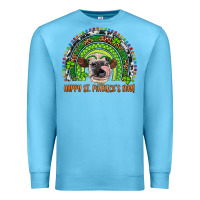Ocean Blue Western Happy St. Patrick's Day Cow Rainbow Premium Sweatshirt - Artiststas